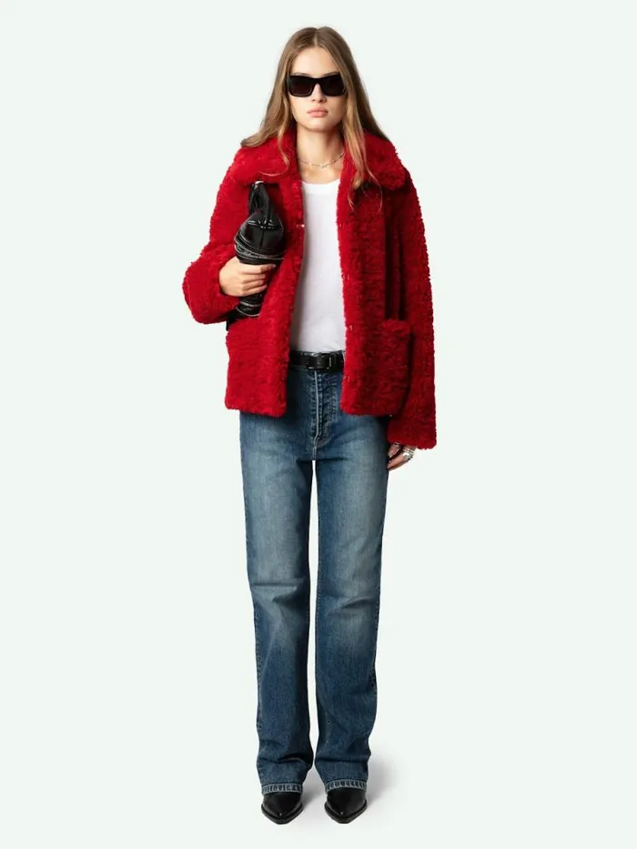 Women Zadig and Voltaire Jackets and Coats Fred Coat Crimson