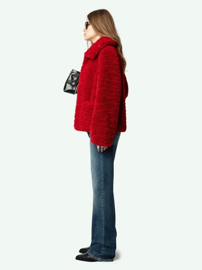 Women Zadig and Voltaire Jackets and Coats Fred Coat Crimson