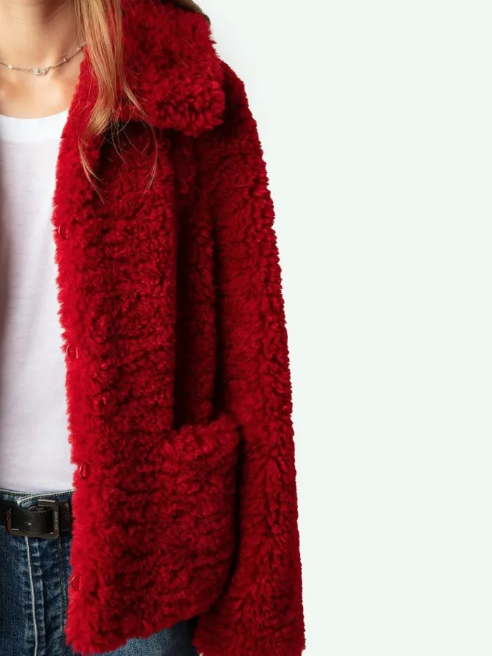 Women Zadig and Voltaire Jackets and Coats Fred Coat Crimson