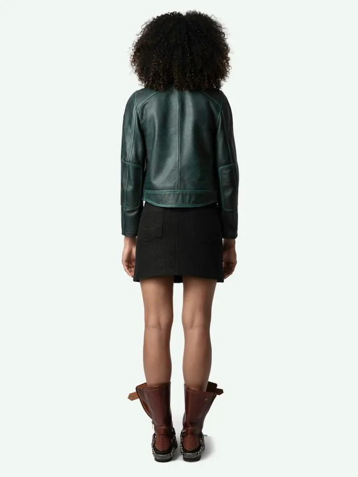 Women Zadig and Voltaire Jackets and Coats Loupa Leather Jacket Peaks Women Zadig and Voltaire Jackets and Coats Loupa Leather Jacket Peaks