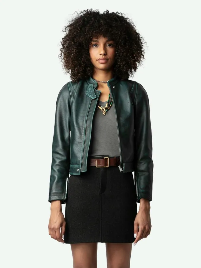 Women Zadig and Voltaire Jackets and Coats Loupa Leather Jacket Peaks Women Zadig and Voltaire Jackets and Coats Loupa Leather Jacket Peaks