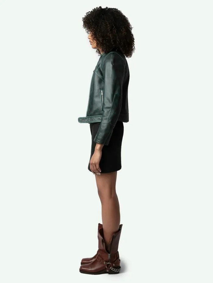 Women Zadig and Voltaire Jackets and Coats Loupa Leather Jacket Peaks Women Zadig and Voltaire Jackets and Coats Loupa Leather Jacket Peaks