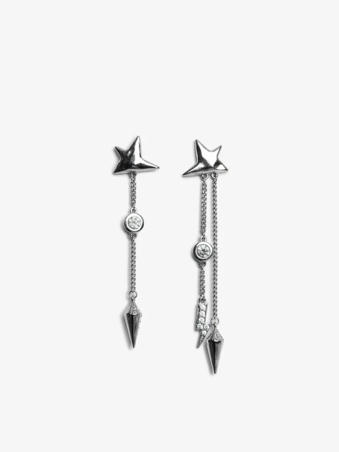 Women Zadig and Voltaire Jewelry Nova Earrings Shiny Silver