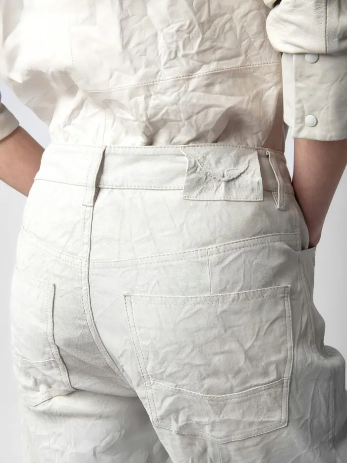 Women Zadig and Voltaire Pants and Shorts Pistol Crinkled Leather Pants Judo