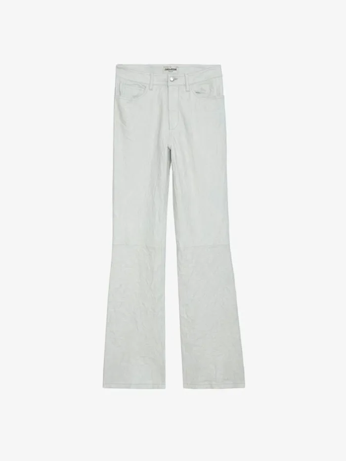 Women Zadig and Voltaire Pants and Shorts Pistol Crinkled Leather Pants Judo