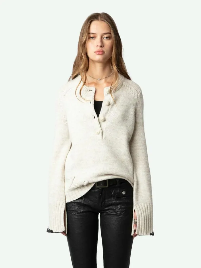 Women Zadig and Voltaire Sweaters and Cardigans Halty Sweater Oatmeal