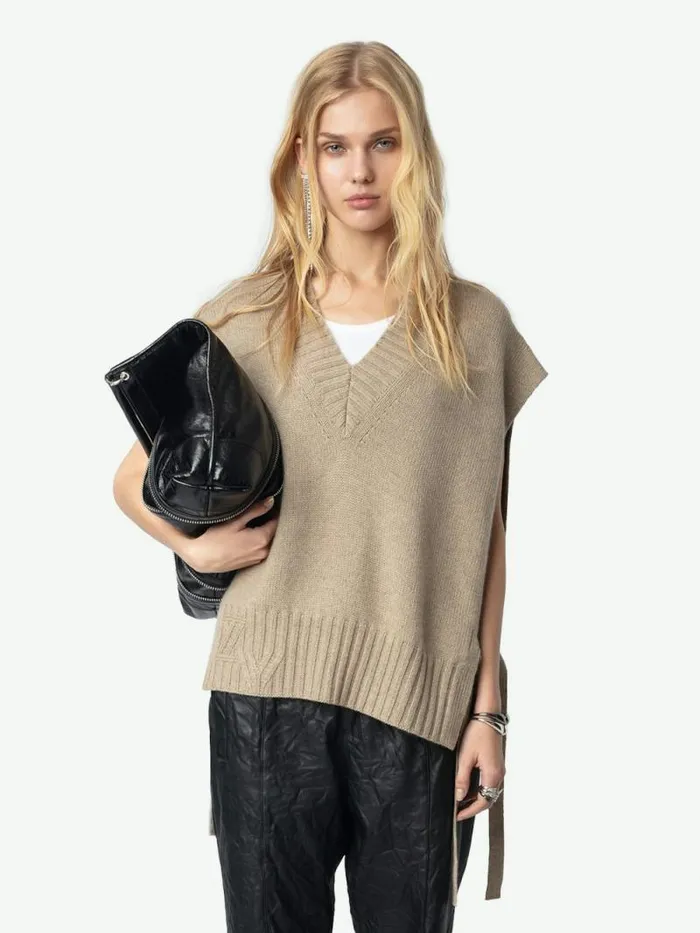 Women Zadig and Voltaire Sweaters and Cardigans Maddy Cashmere Sweater Oatmeal