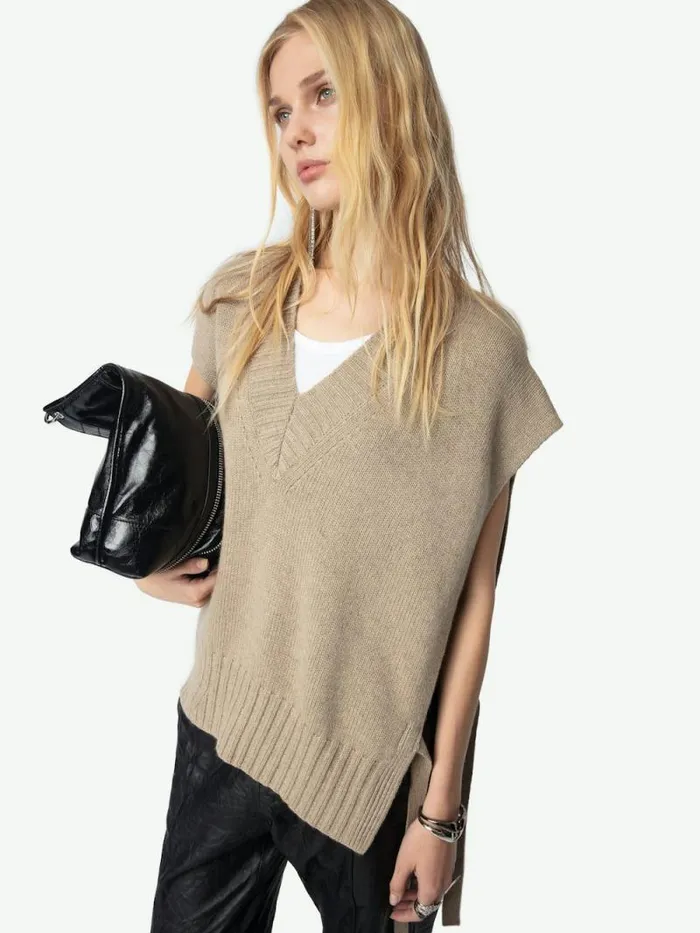 Women Zadig and Voltaire Sweaters and Cardigans Maddy Cashmere Sweater Oatmeal