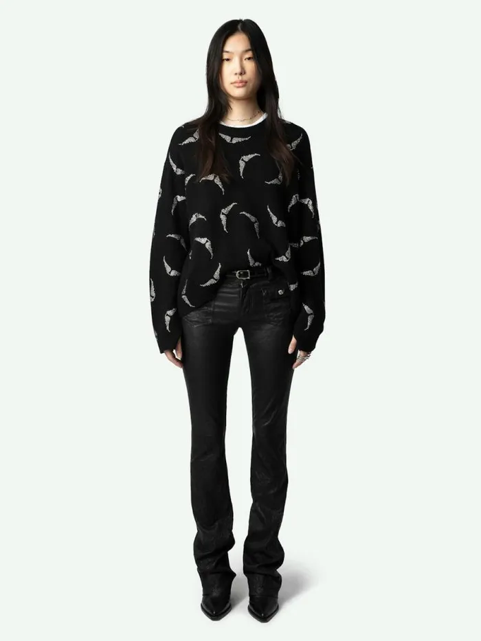 Women Zadig and Voltaire Sweaters and Cardigans Markus Diamant Wings Cashmere Sweater Black