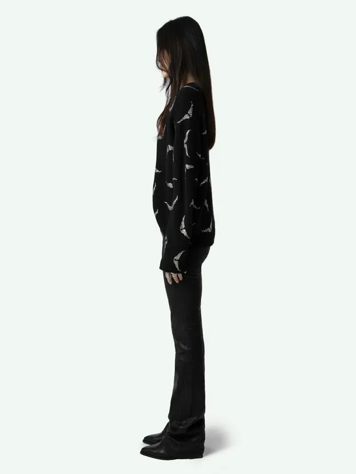 Women Zadig and Voltaire Sweaters and Cardigans Markus Diamant Wings Cashmere Sweater Black