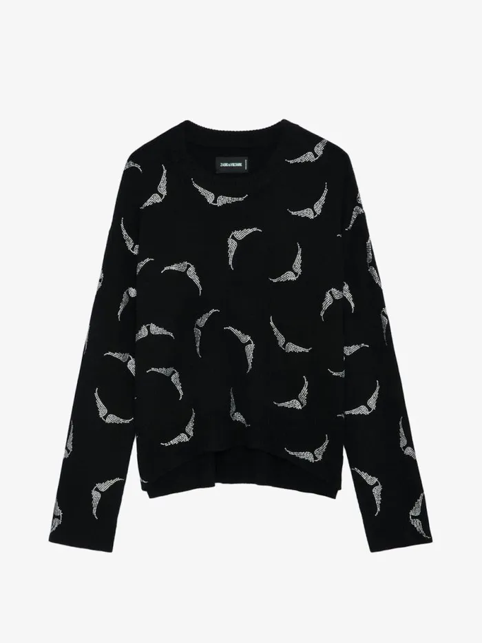 Women Zadig and Voltaire Sweaters and Cardigans Markus Diamant Wings Cashmere Sweater Black