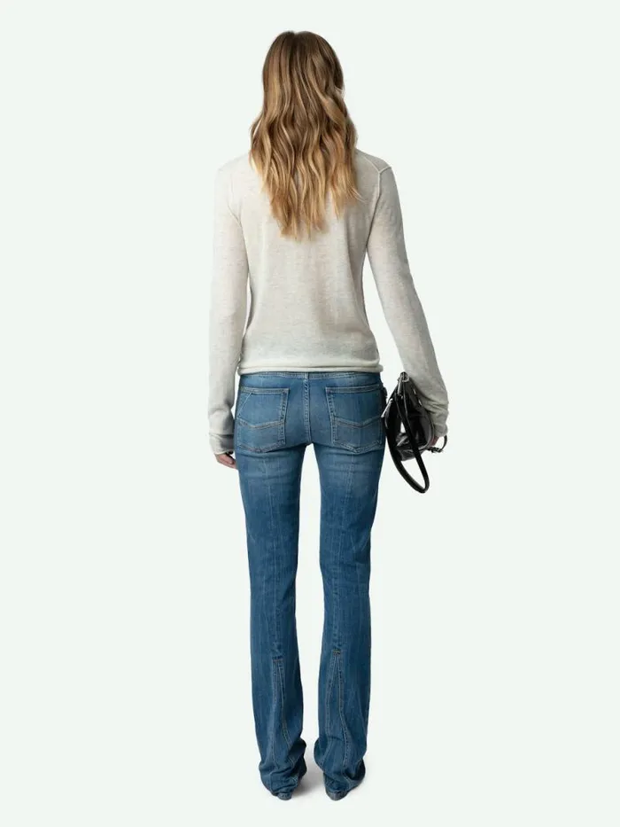 Women Zadig and Voltaire Sweaters and Cardigans Sally Diamante Cashmere Sweater Neige Women Zadig and Voltaire Sweaters and Cardigans Sally Diamante Cashmere Sweater Neige