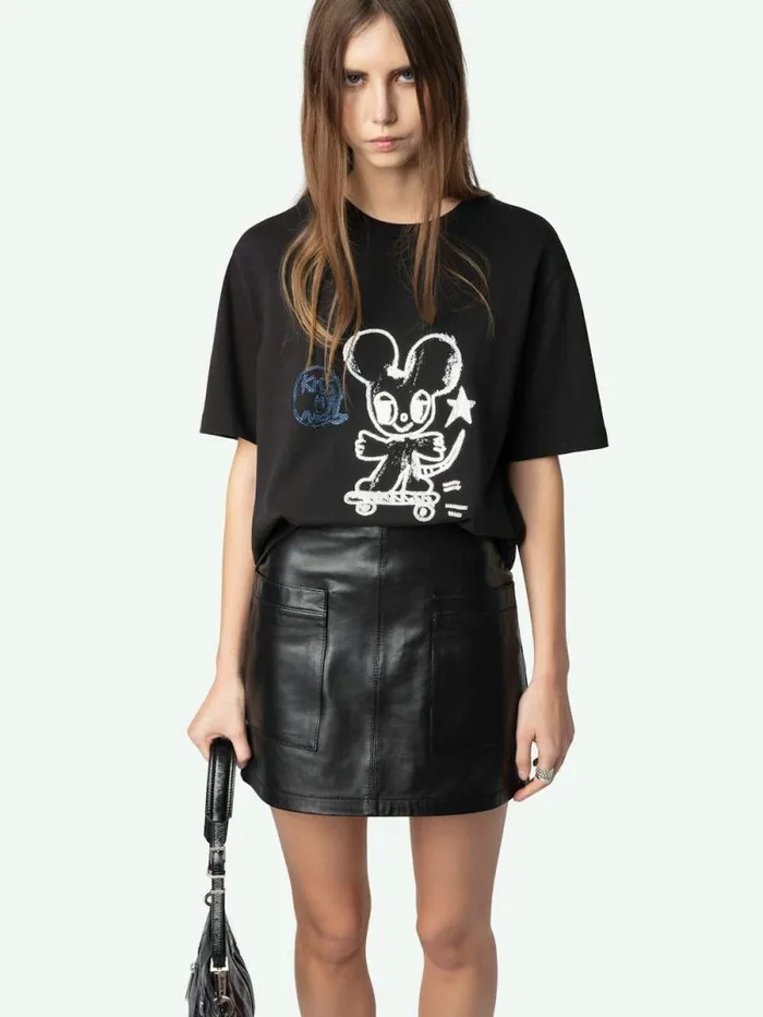 Women Zadig and Voltaire TShirts Edwin Tshirt Black