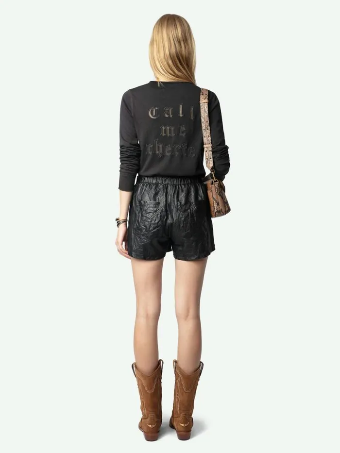 Women Zadig and Voltaire TShirts Henley Fishnet Tshirt Carbone Women Zadig and Voltaire TShirts Henley Fishnet Tshirt Carbone