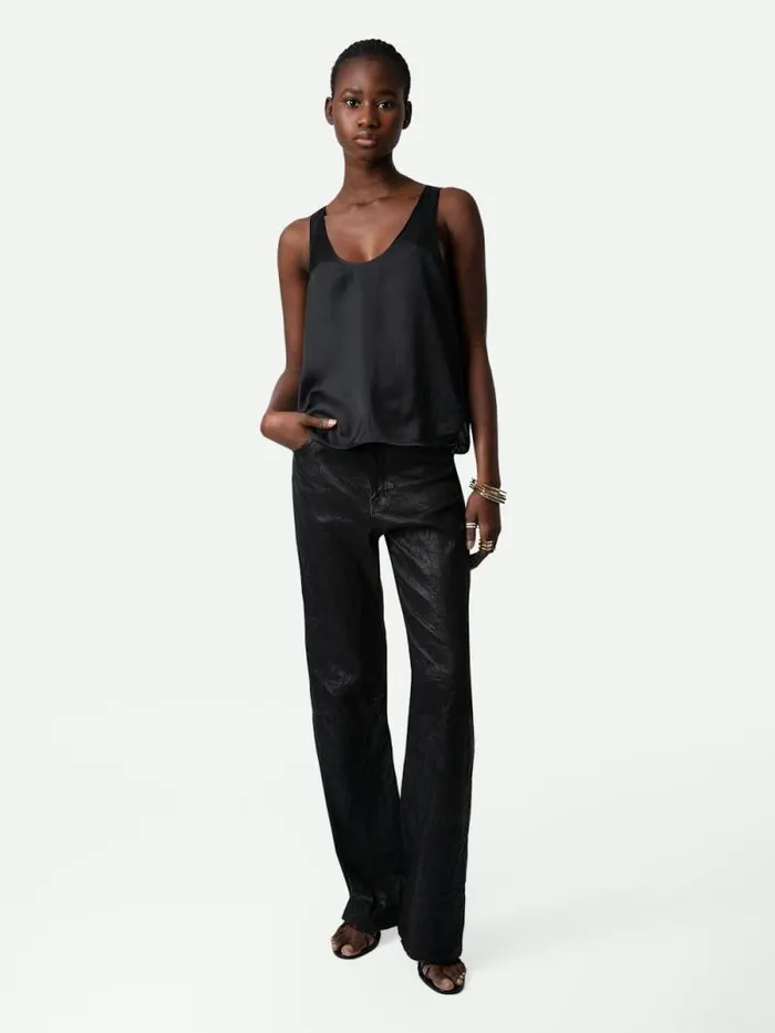Women Zadig and Voltaire Tops and Shirts Carys Satin Top Black