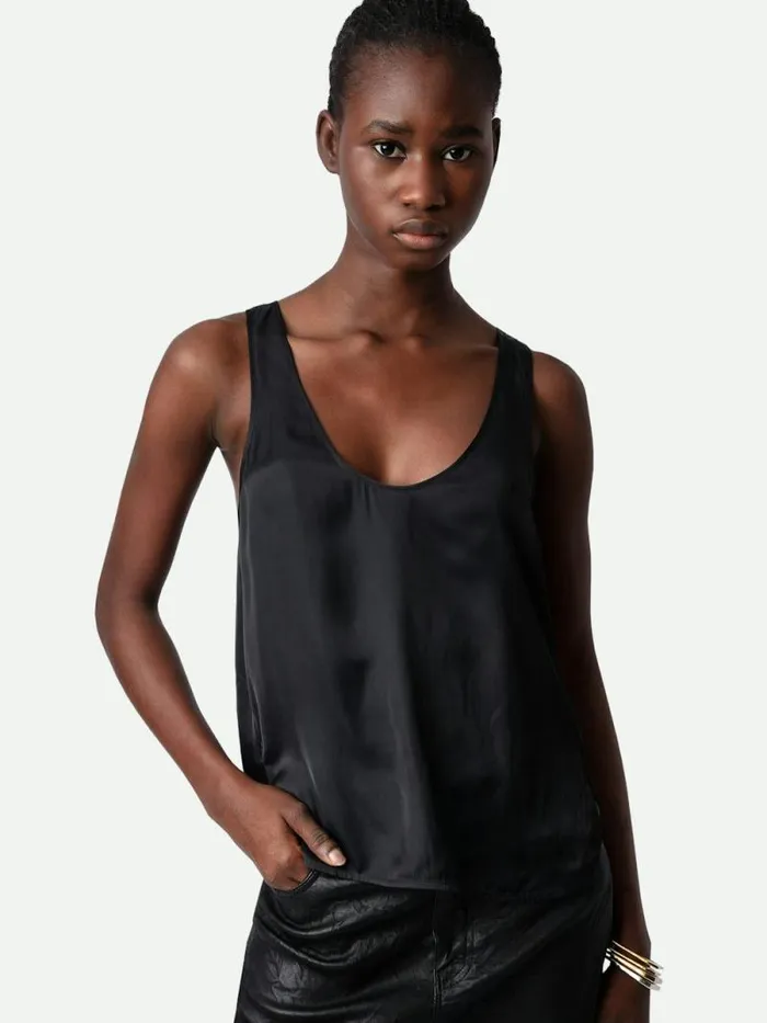 Women Zadig and Voltaire Tops and Shirts Carys Satin Top Black