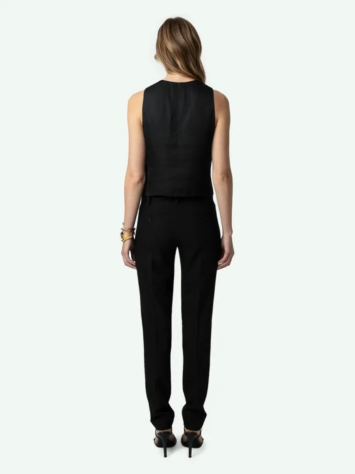 Women Zadig and Voltaire Tops and Shirts Emaux Satin Vest Black