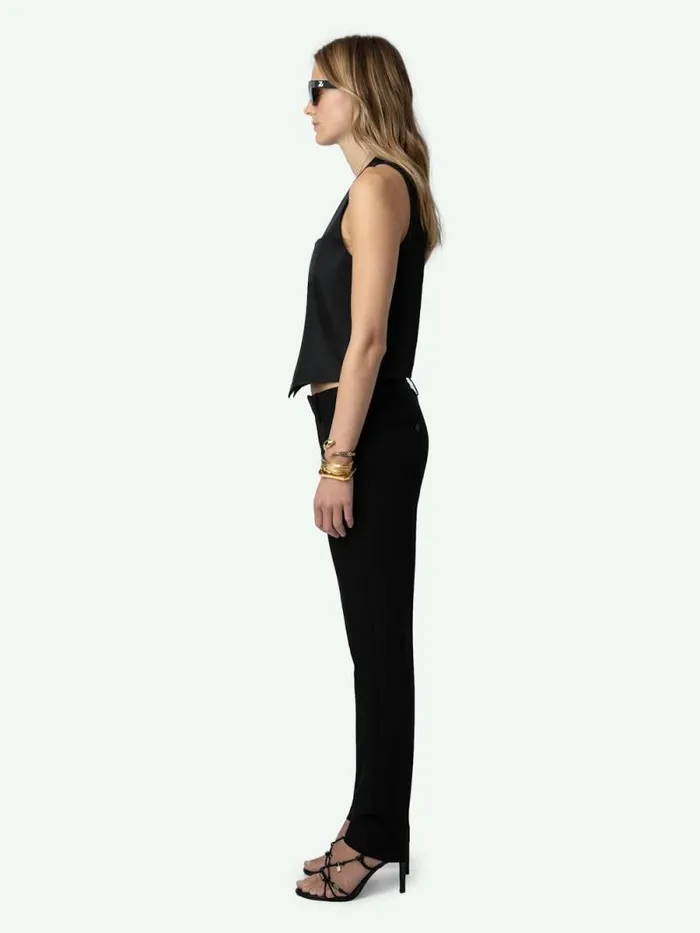 Women Zadig and Voltaire Tops and Shirts Emaux Satin Vest Black