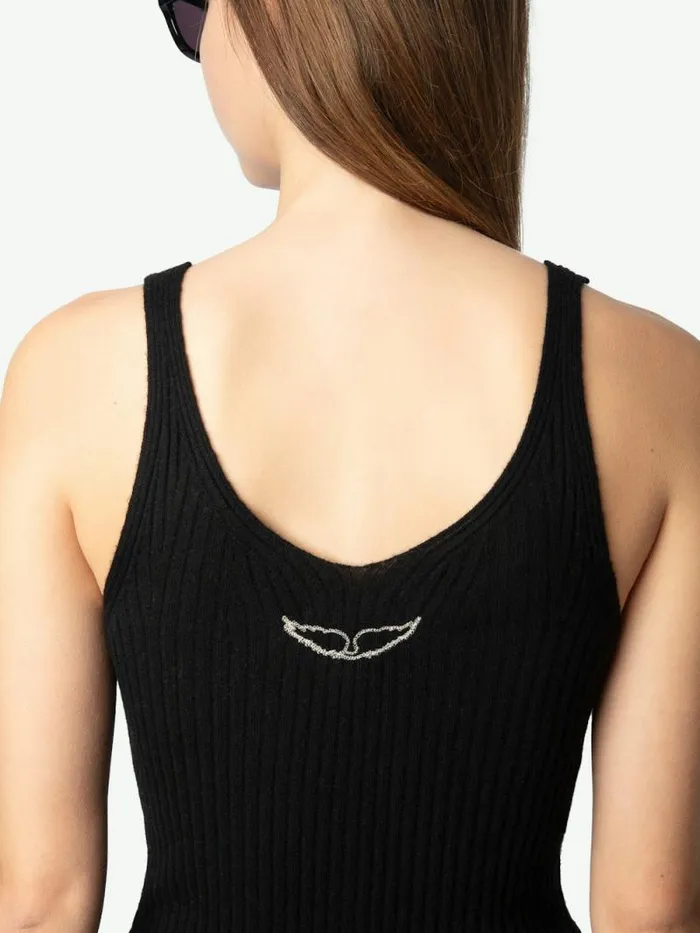 Women Zadig and Voltaire Tops and Shirts Nora Cashmere Tank Top Black Women Zadig and Voltaire Tops and Shirts Nora Cashmere Tank Top Black