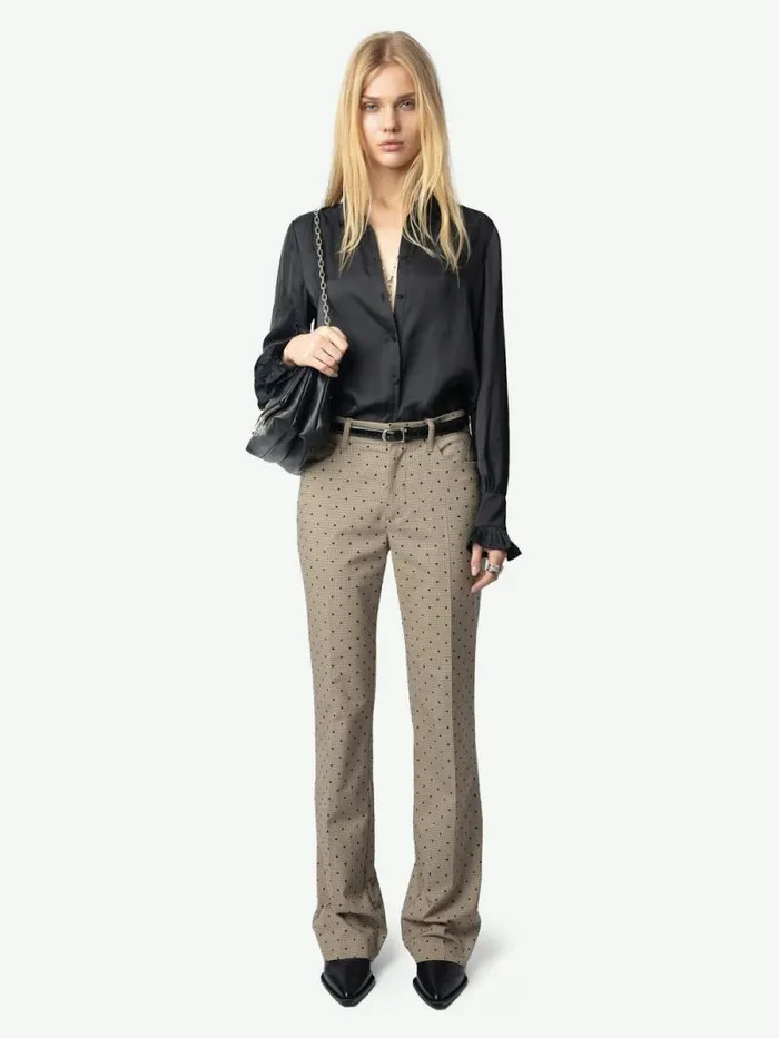 Women Zadig and Voltaire Tops and Shirts Thely Satin Shirt Black
