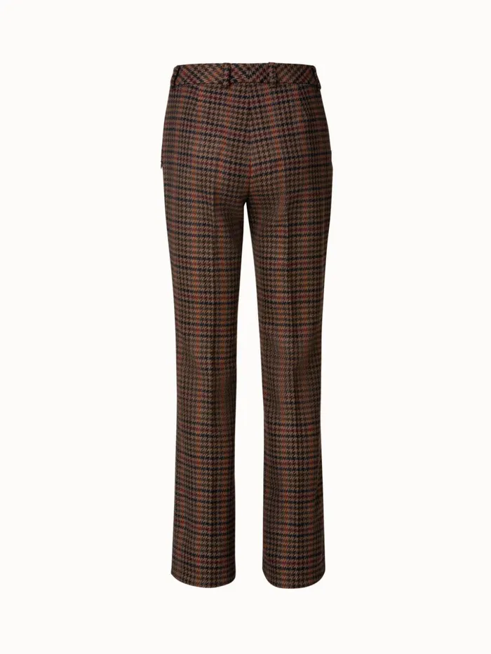 Wool Check Bootcut Pants Caramelmulticolor Women Akris Pants