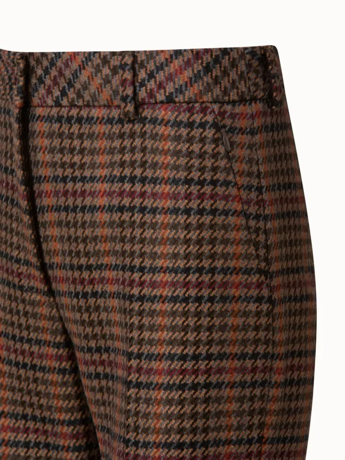 Wool Check Bootcut Pants Caramelmulticolor Women Akris Pants