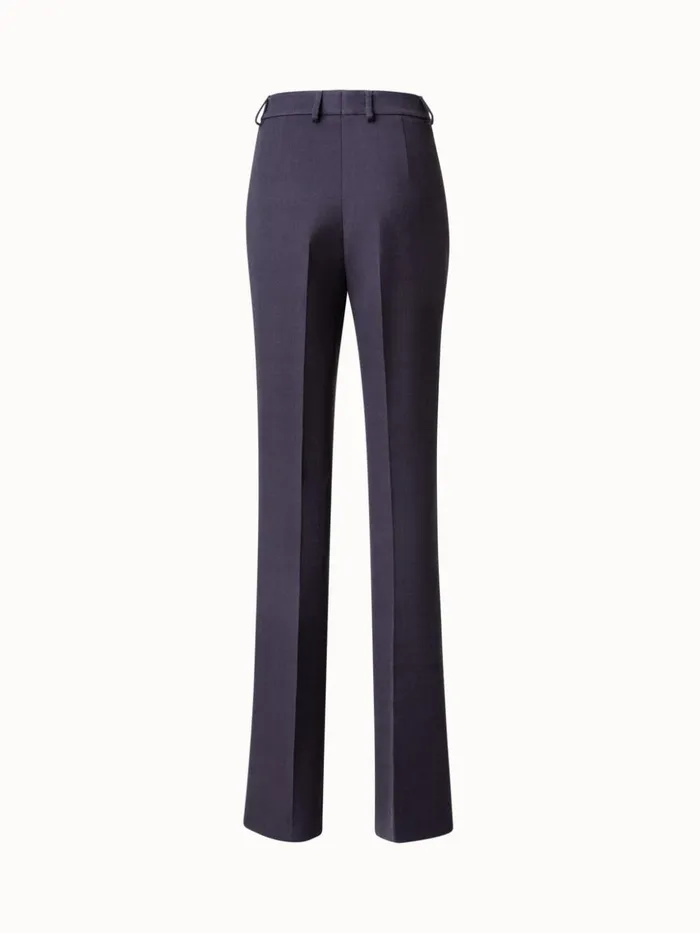 Wool DoubleFace Bootcut Pants With Superimposed Letters Print Multicolor Women Akris Pants