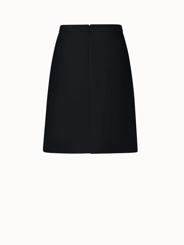 Wool DoubleFace Short Skirt Black Women Akris Skirts