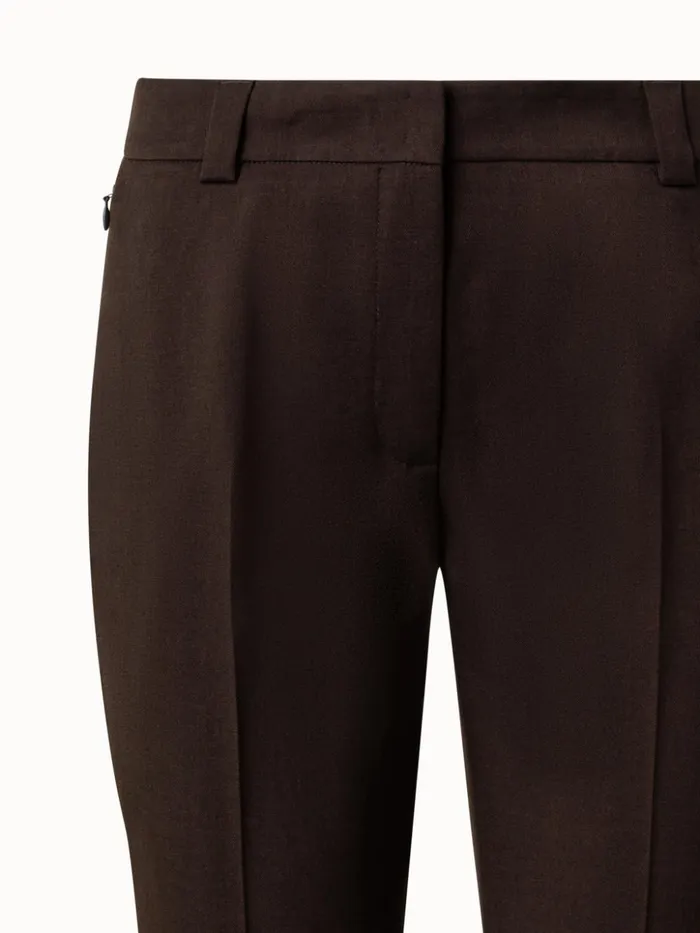 Wool Stretch DoubleFace Cropped Tapered Pants Mocca Women Akris Pants
