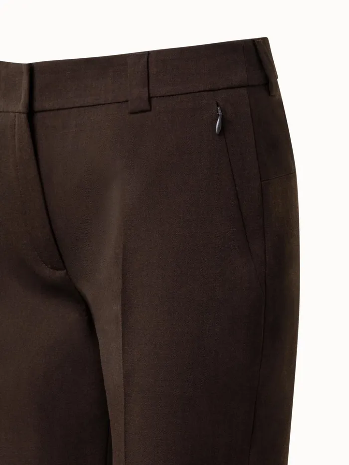 Wool Stretch DoubleFace Cropped Tapered Pants Mocca Women Akris Pants